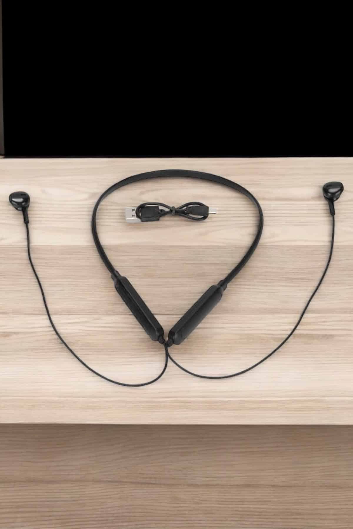 Kablolu Boyun Askılı Dijital Göstergeli Bluetooth Kulaklığı 60 Saat