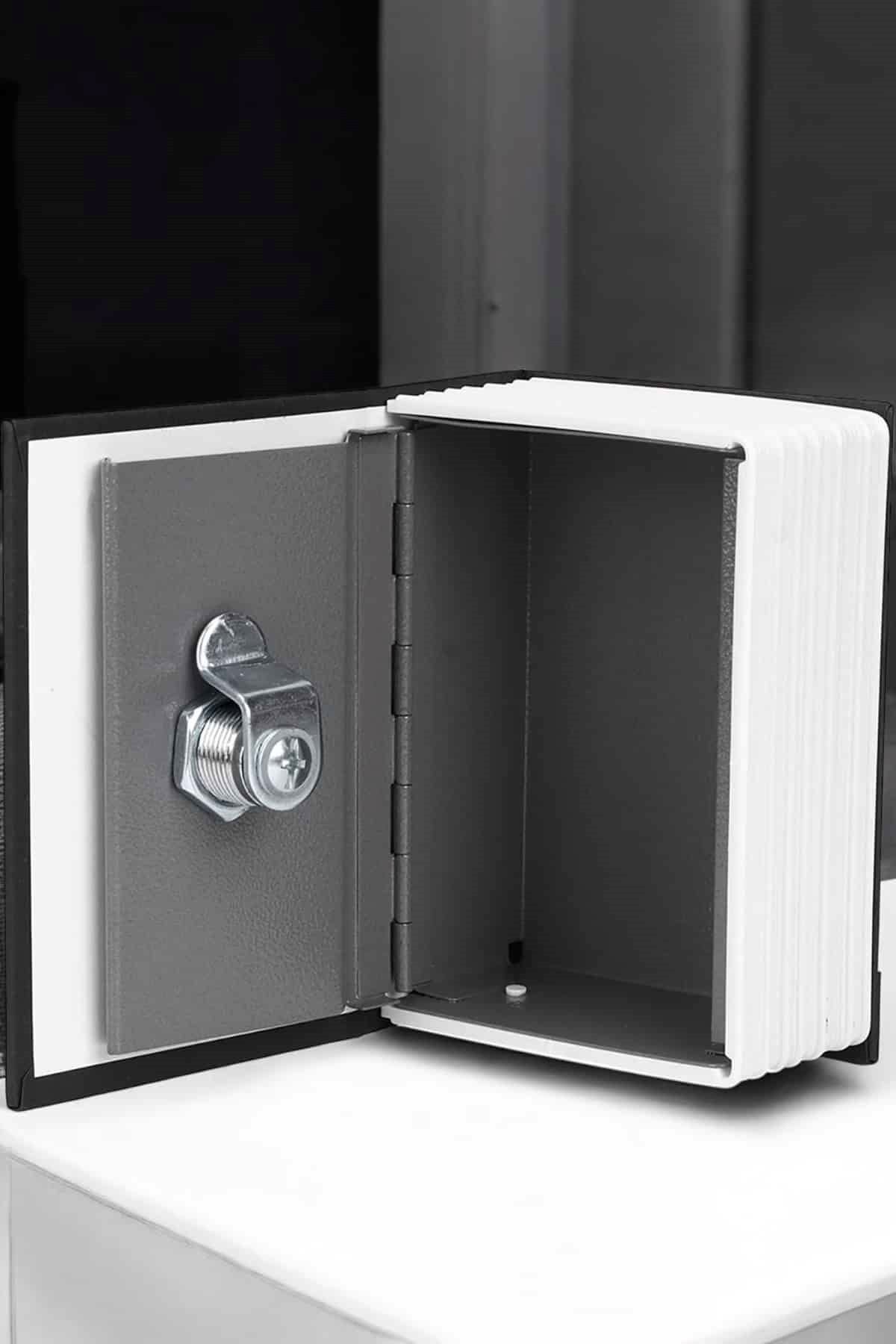 Gizli Kasa Kitap Görünümlü Anahtarlı Çelik Mini Kasa