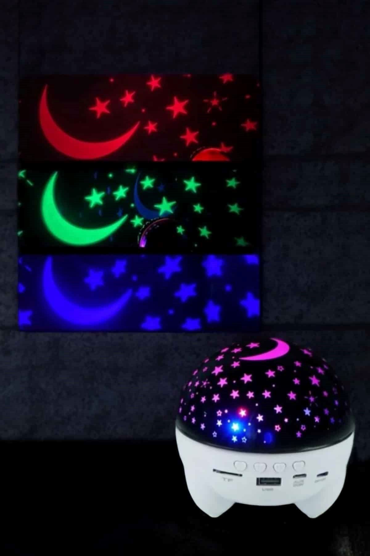 Yıldız Yansıtmalı Projeksiyon Gece Lambası Şarjlı Taşınabilir