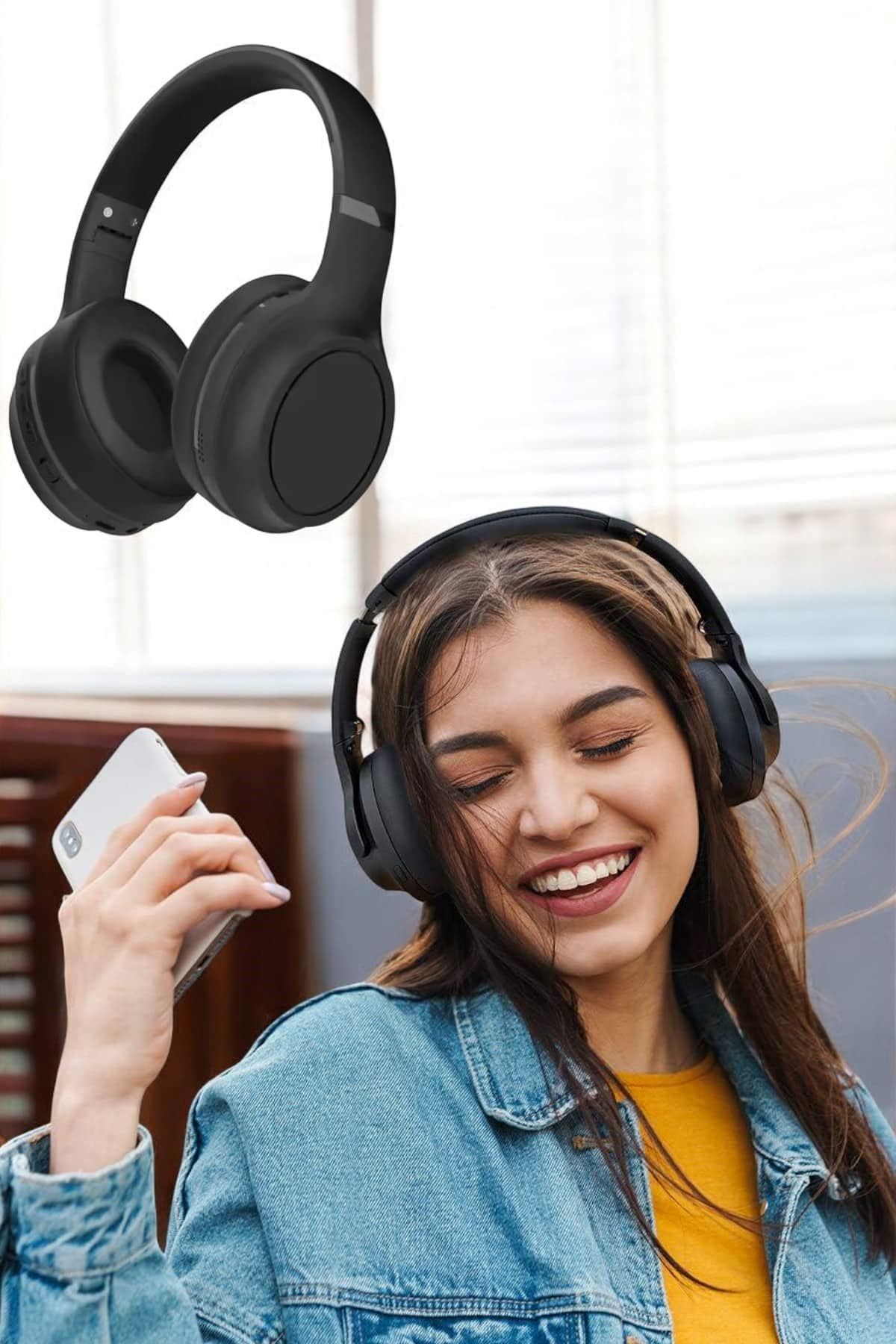 Kulak Üstü Kablosuz Bluetooth Kulaklık Gürültü Önleyici Uzun Şarj Süreli