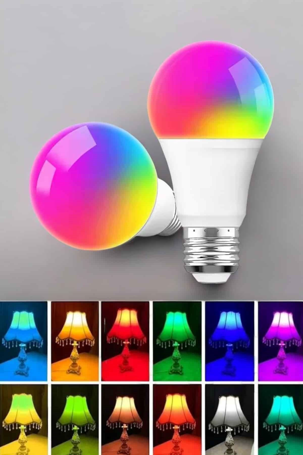 Led Ampul Enerji Dostu RGB Işıklı 100W Led Işık
