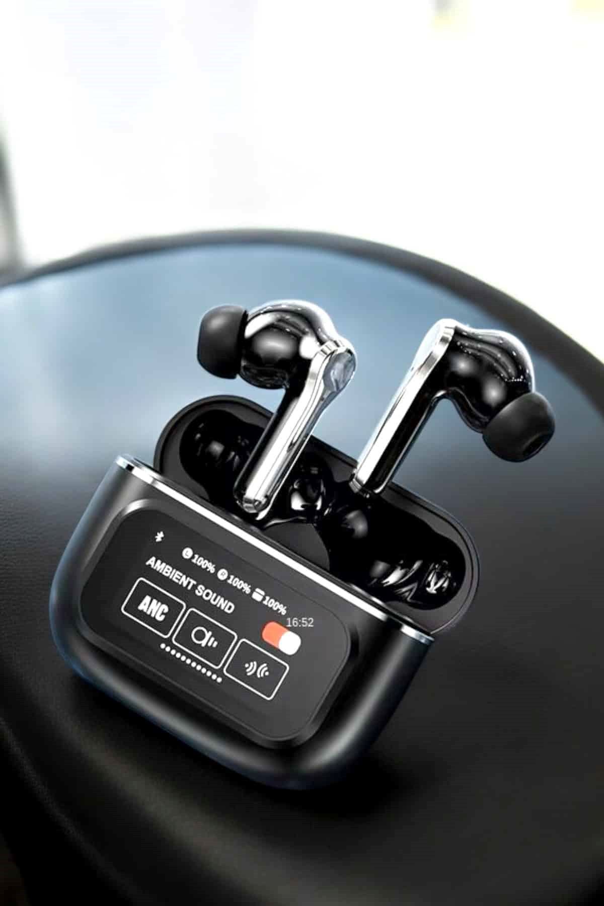 Kablosuz Bluetooth Kulaklık Ekranlı Uzun Şarj Süreli ANC Destekli