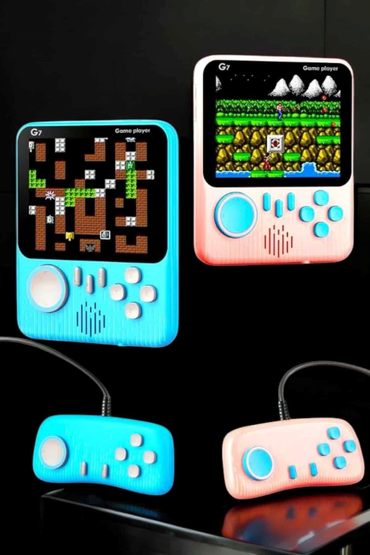 El Atarisi 3.5 inç Ekran Çift Konsol 666 Adet Retro Oyun Gamepad