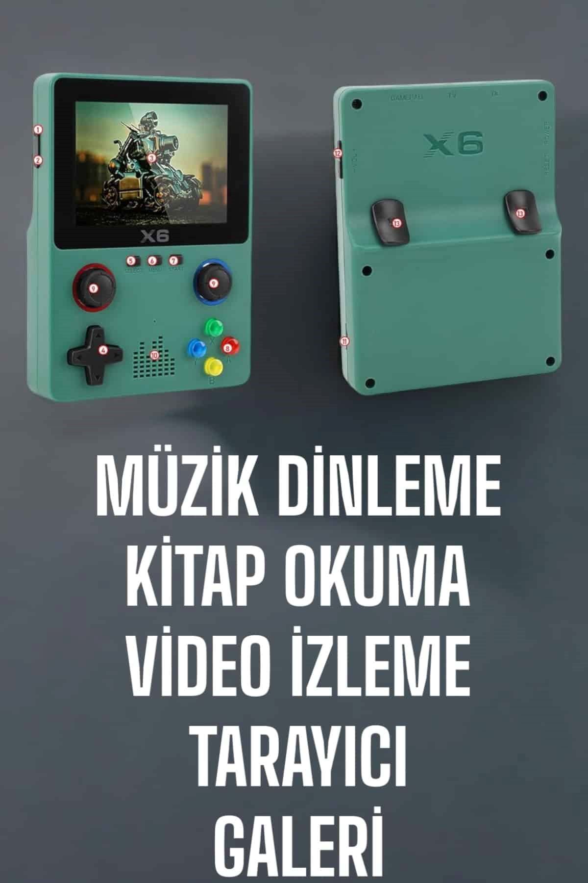 3.5 İnç Ekran 1000 Oyunlu Oyun Konsolu El Atarisi Miüzik Dinleme ve Kitap Okuma