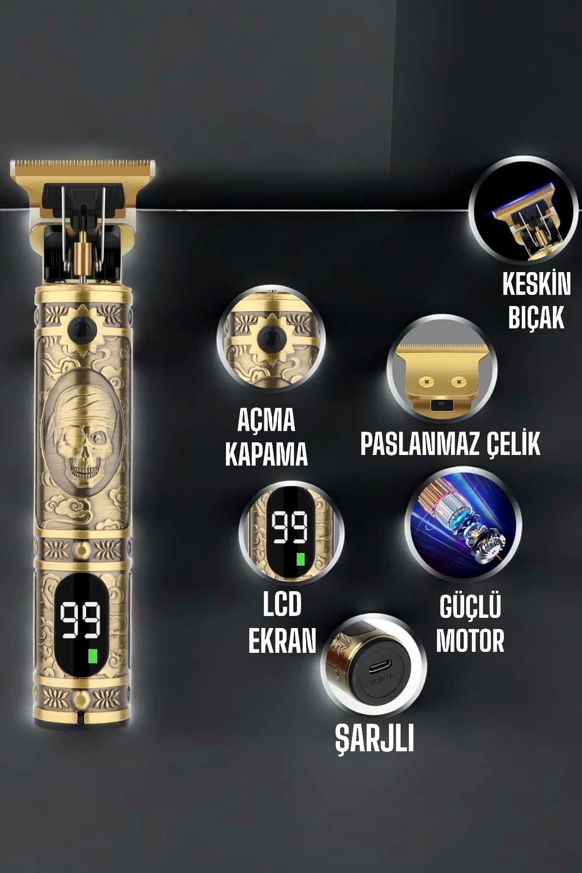 Tıraş Makinesi Çizik Tıraş Paslanmaz Çelik Uzun Ömürlü Şarjlı