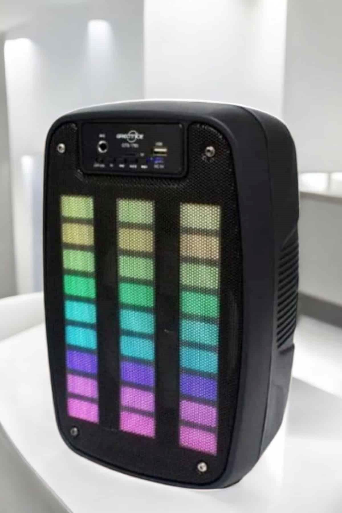 Bluetooth Hoparlör RGB Işıklı USB SD Kart Girişli Taşınabilir