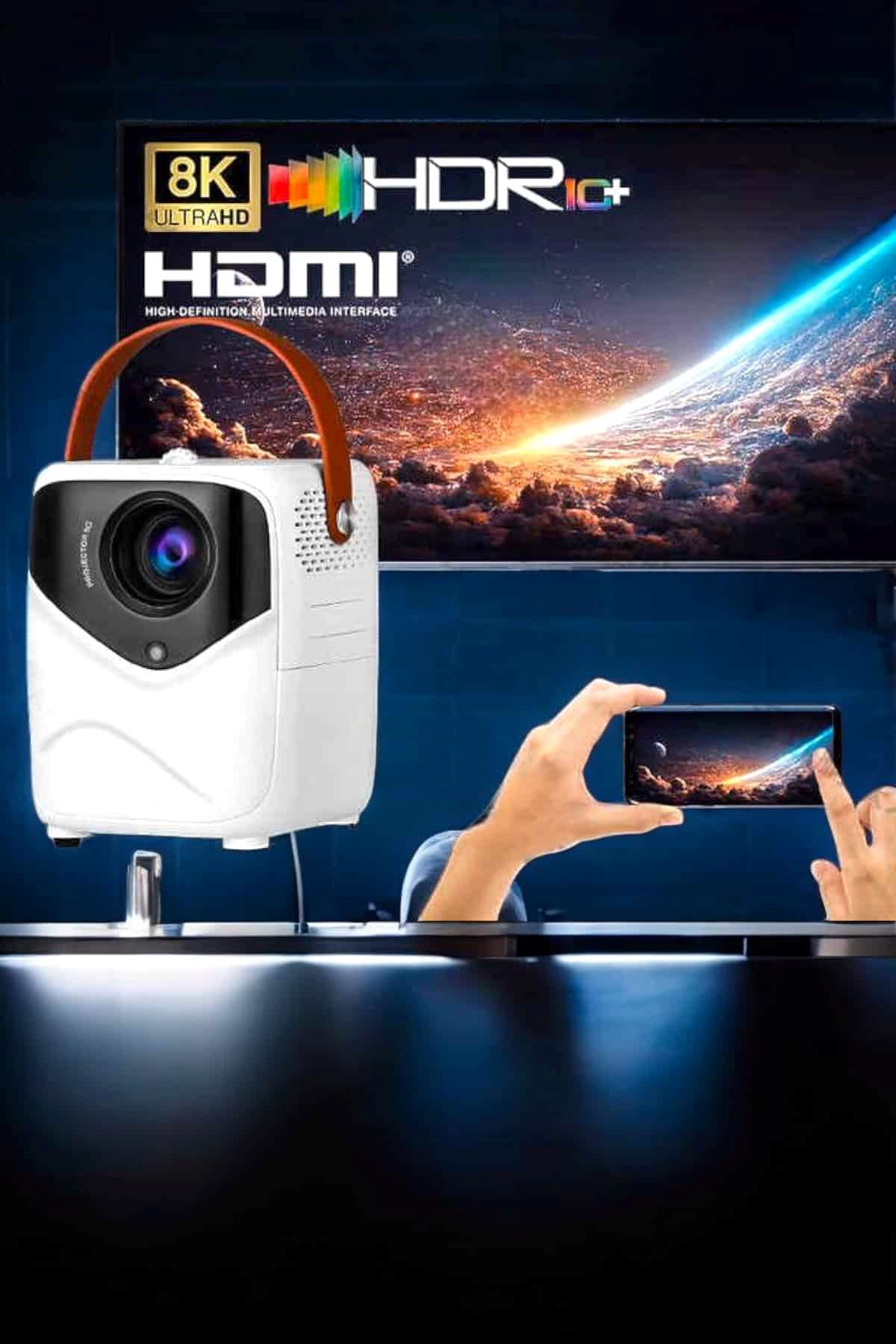Taşınabilir Android Projeksiyon Wifi Destekli 4K Multimedia Tabanlı Ev Ve Ofis Tipi