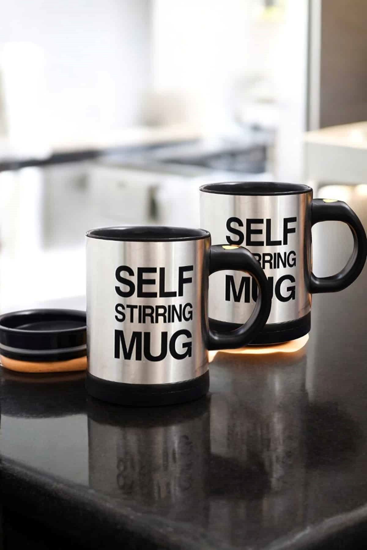Yazılı Mug Kupa Karıştırıcı Özelliği Ve Paslanmaz Çelik