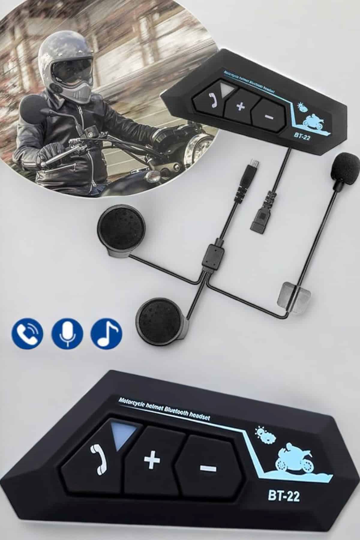 Kask Kulaklık Bluetooth Motosiklet Kulaklık Intercom Su Geçirmez