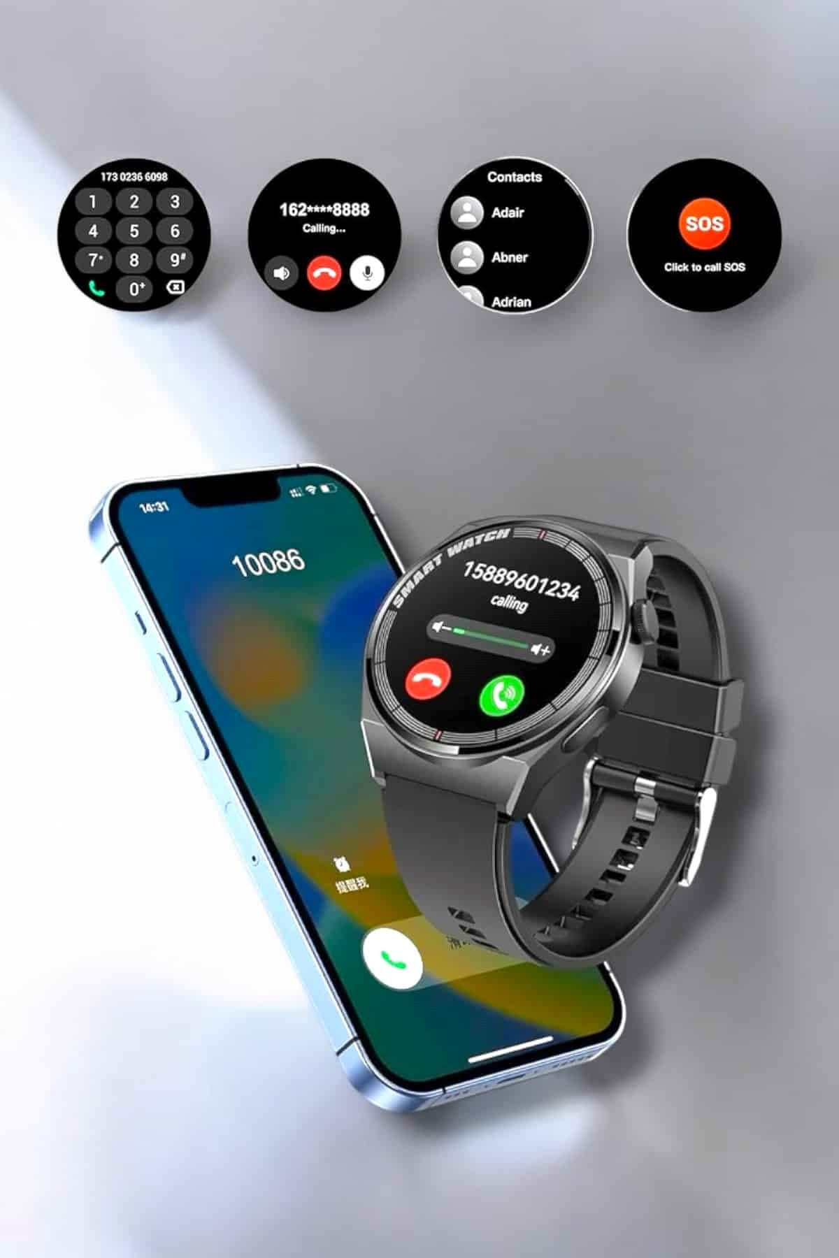 Akıllı Saat Sağlık ve Fitness Takibi Bluetooth Bağlantılı Dokunmatik Ekran