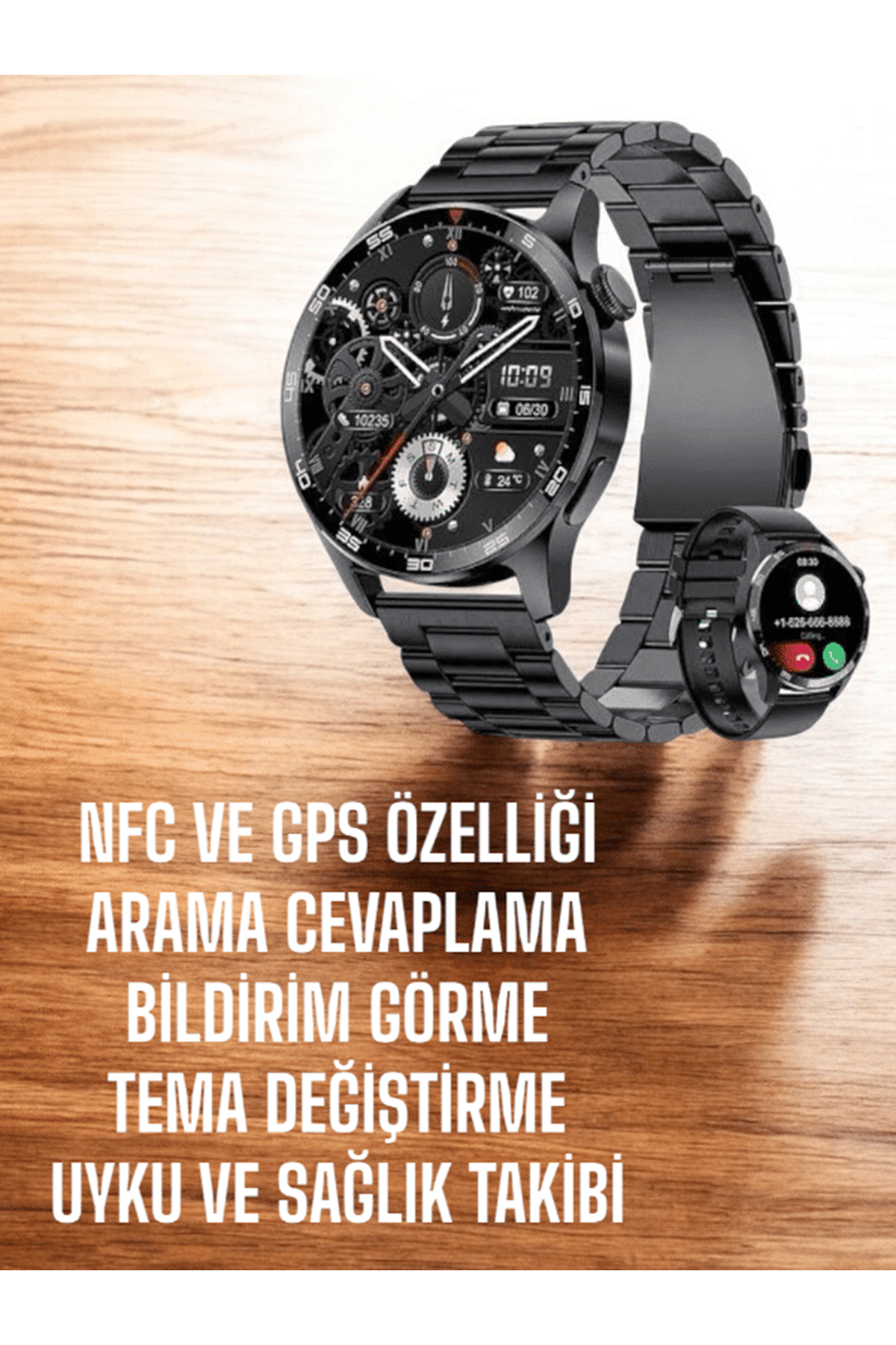 Çift Kordonlu Yüksek Çözünürlüklü Akıllı Saat Uyku İzleyici & Spor Modları