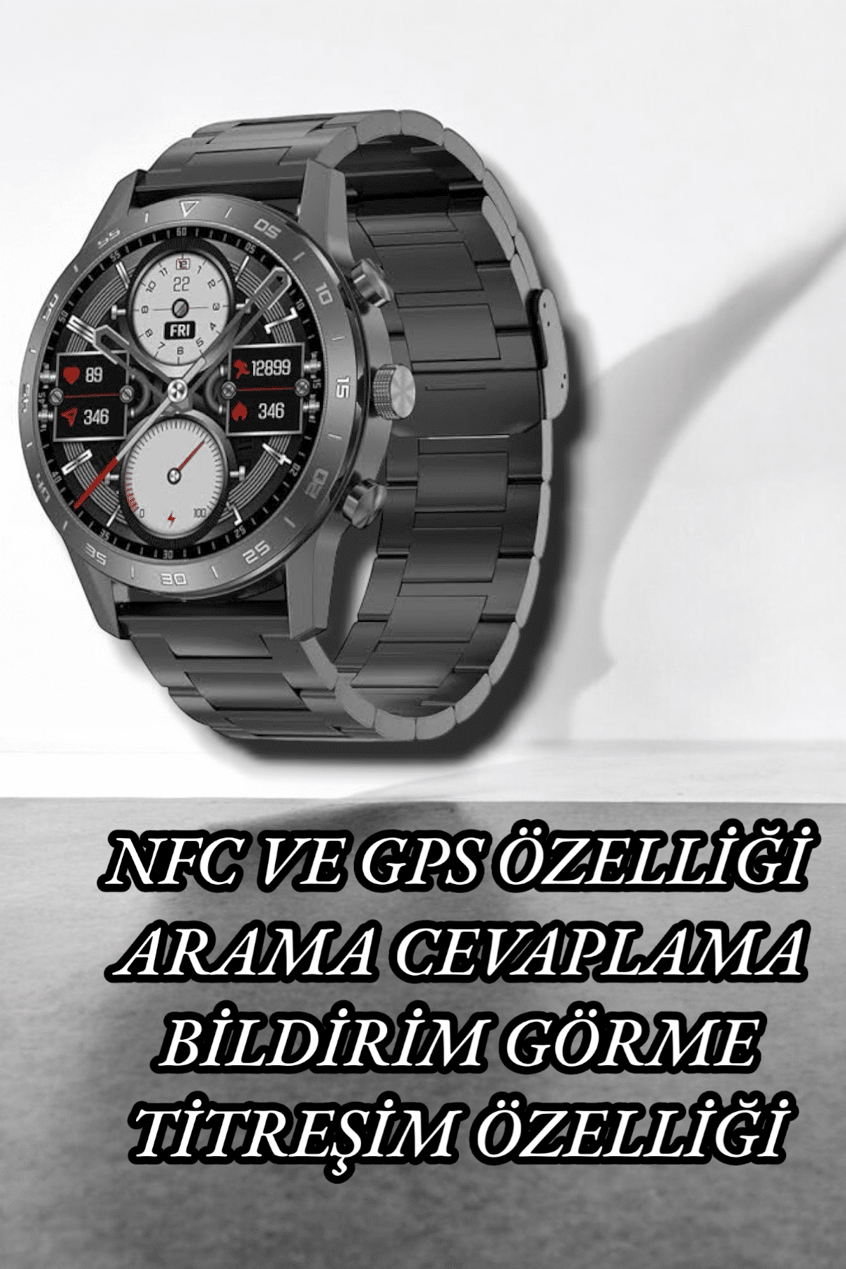 NFC ve Kablosuz Şarjlı Akıllı Saat EKG, Nabız & Spor Modları ile iOS ve Android Uyumlu