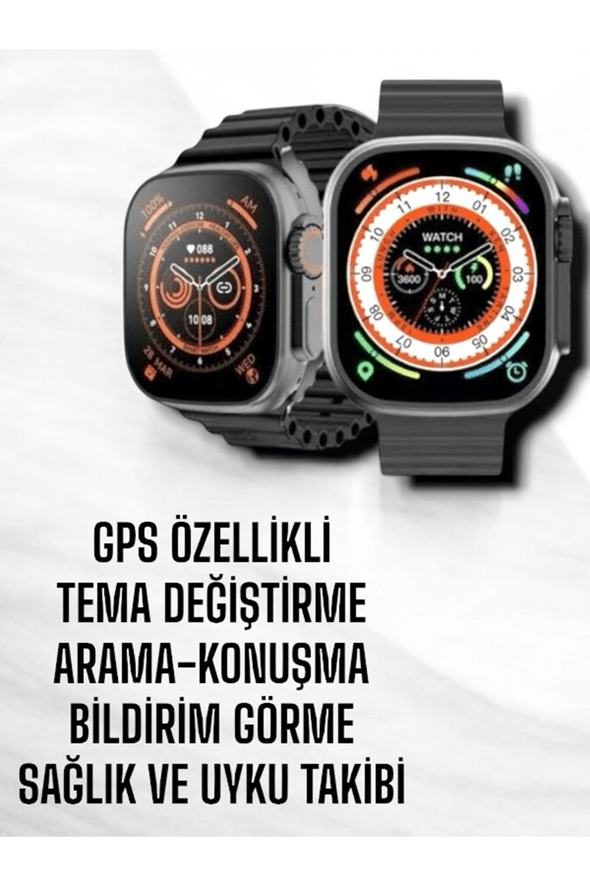 Yeni Nesil Ultra Akıllı Saat Titreşimli, Uyku & Sağlık Takibi, Çift Kordon
