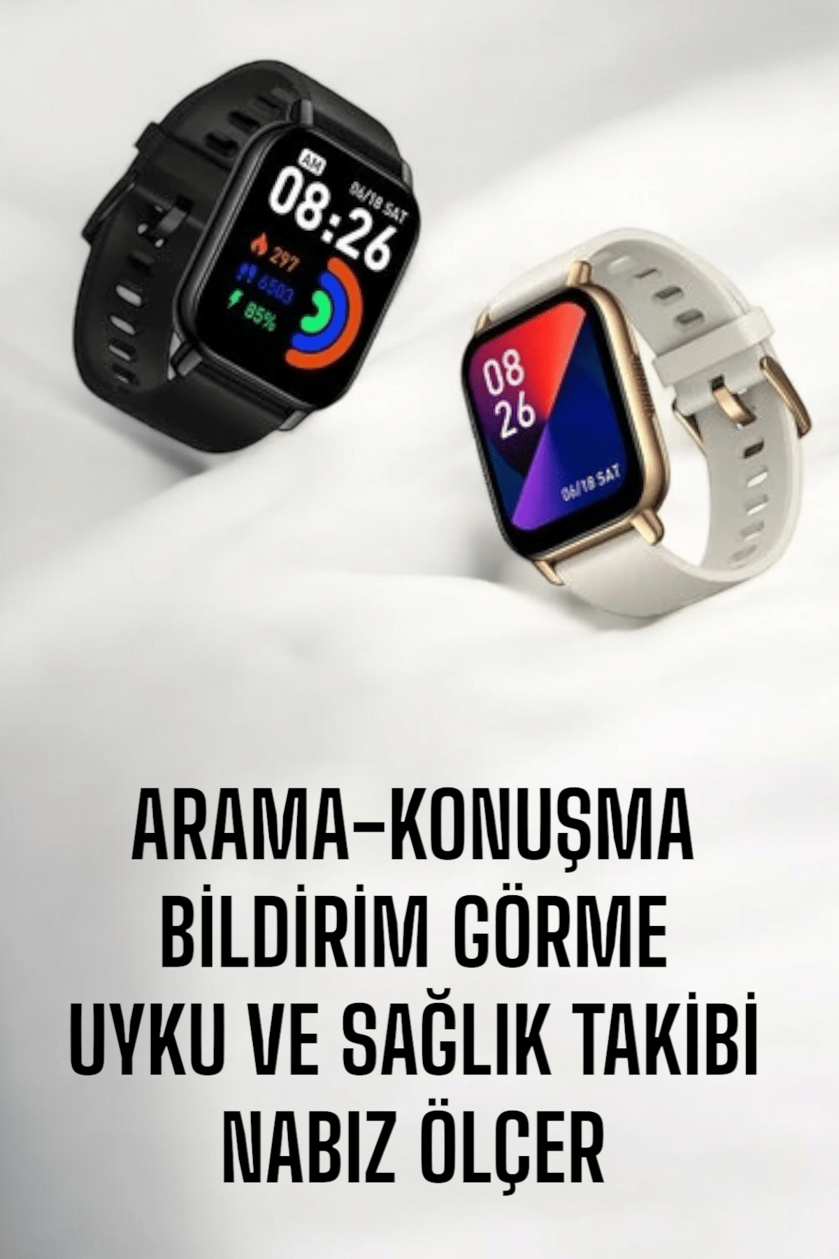 Suya Dayanıklı Bluetooth Akıllı Saat GPS, Adımsayar, Nabız & Sağlık Takibi