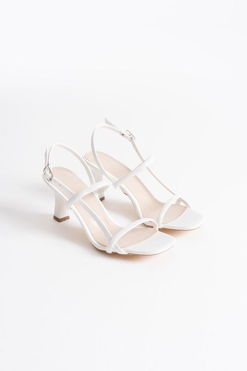 Monya Kadın Beyaz Topuklu Sandalet