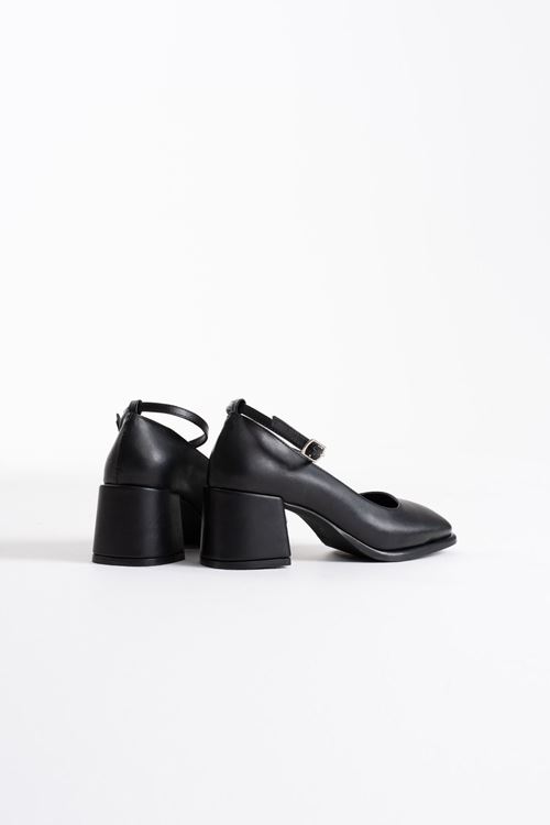 Sansa Siyah Cilt Kadın Topuklu Ayakkabı