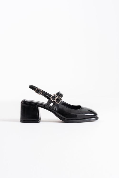 Faye Siyah Rugan Kadın Topuklu Ayakkabı