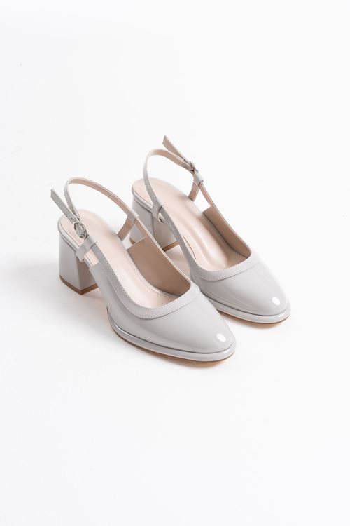 Taila Gri Rugan Kadın Topuklu Ayakkabı