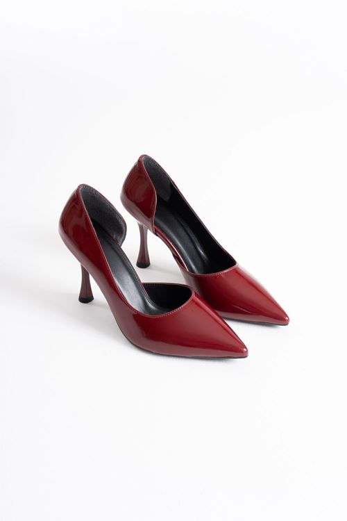 Angela Kadın Bordo Rugan Topuklu Ayakkabı