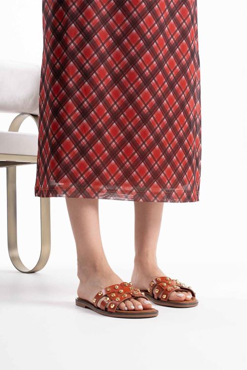 Loose Kiremit Hakiki Deri Terlik