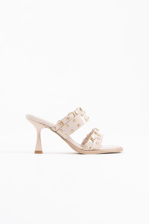 Merlin Topuklu Kadın Bej Terlik