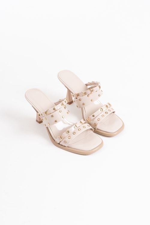 Merlin Topuklu Kadın Bej Terlik