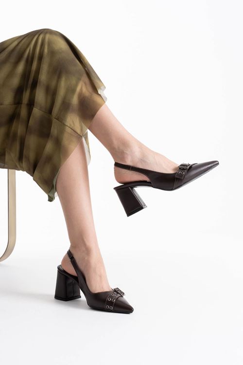 Keira Acı Kahve Cilt Kadın Topuklu Ayakkabı