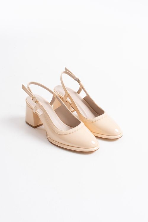 Taila Açık Sarı Rugan Kadın Topuklu Ayakkabı