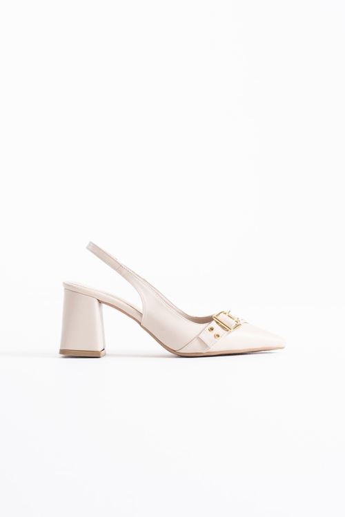 Keira Bej Cilt Kadın Topuklu Ayakkabı