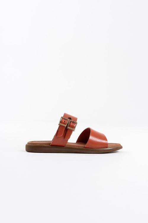 Kares Kiremit Hakiki Deri Terlik