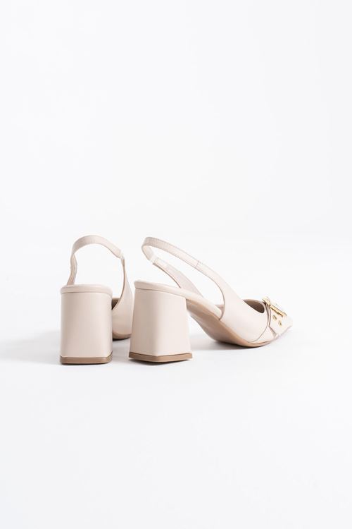 Keira Bej Cilt Kadın Topuklu Ayakkabı