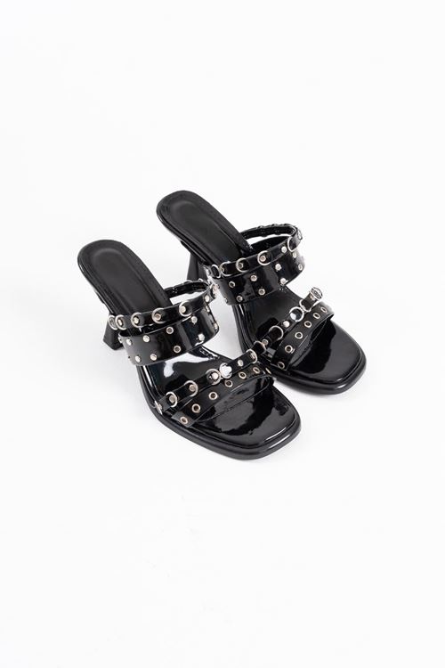 Merlin Topuklu Kadın Siyah Terlik