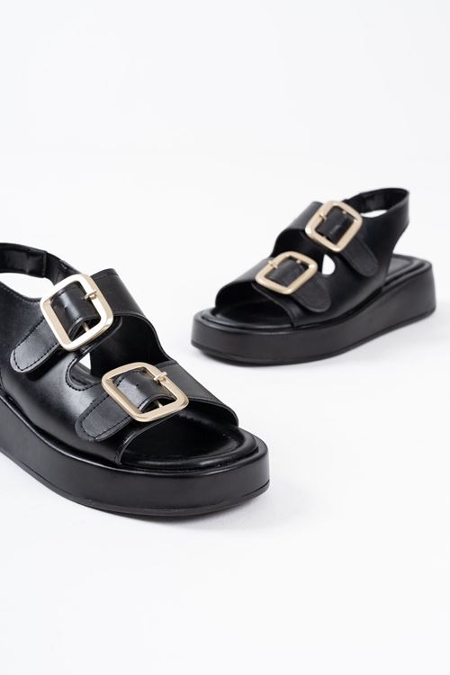 Shery Siyah Cilt Sandalet