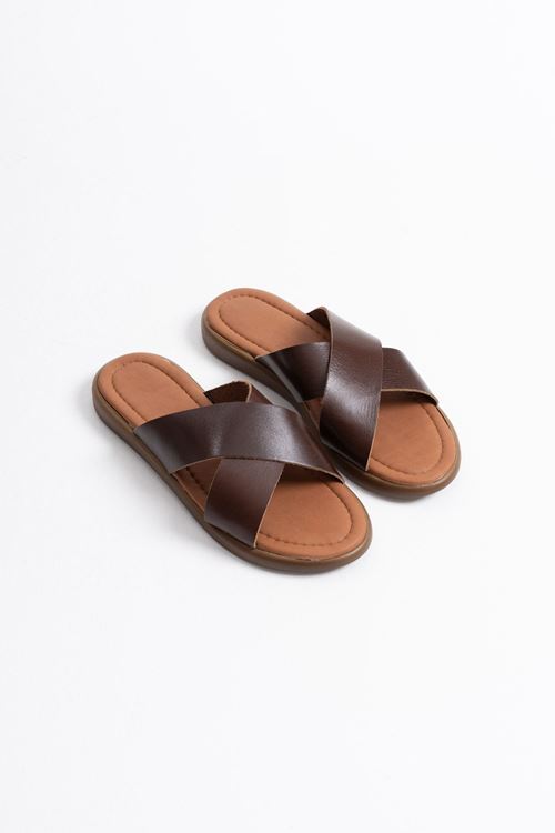 Weasley Acı Kahve Hakiki Deri Terlik