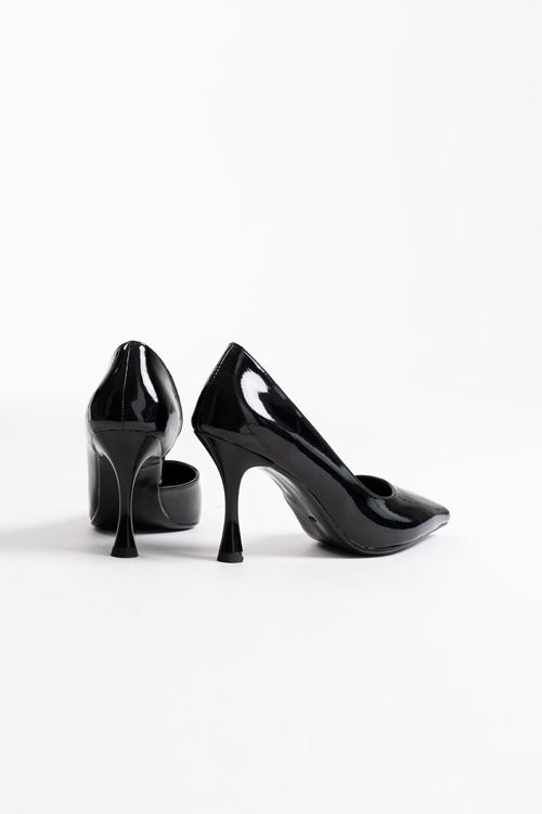 Angela Kadın Siyah Rugan Topuklu Ayakkabı