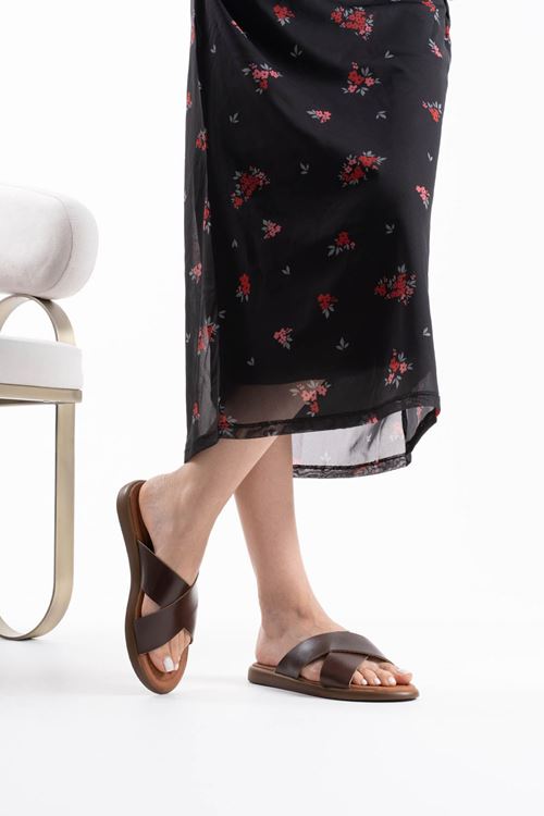 Weasley Acı Kahve Hakiki Deri Terlik