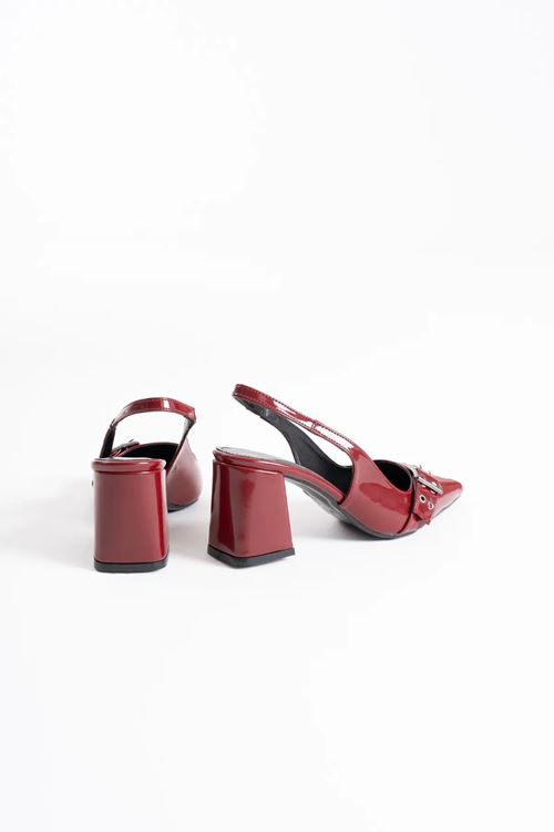 Keira Bordo Rugan Kadın Topuklu Ayakkabı