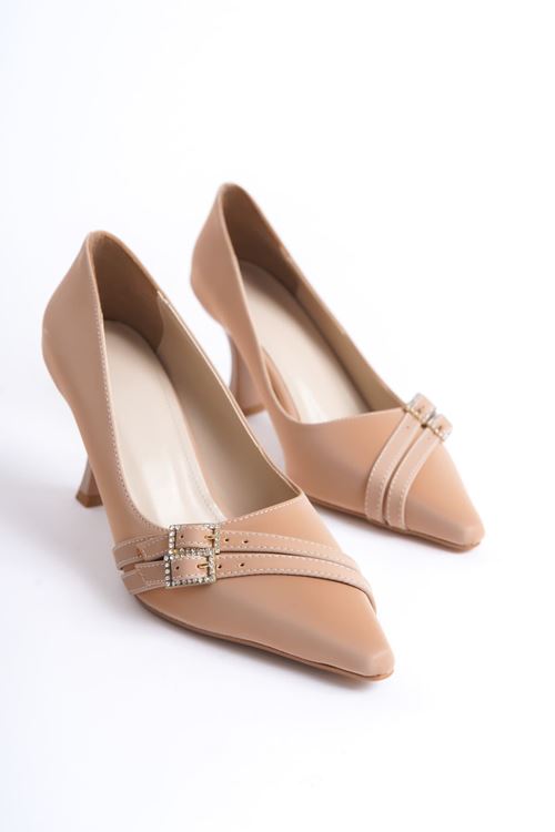 Maya Kadın Nude Saten Topuklu Ayakkabı