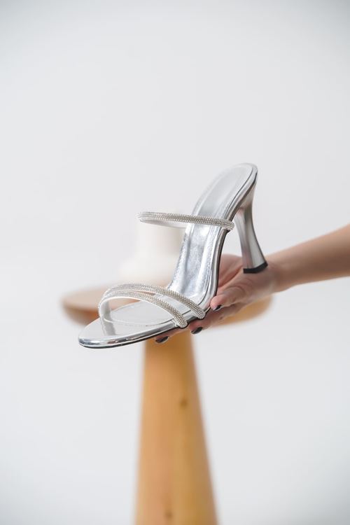 Dorothy Topuklu Gümüş Kadın Terlik