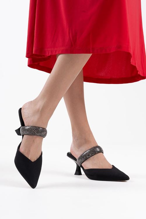 Nina Topuklu Siyah Kadın Terlik