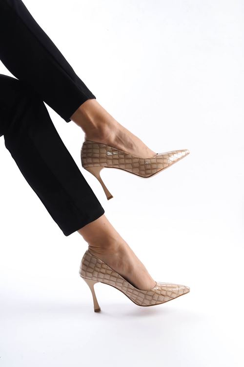 Harper Kadın Nude Kroko Rugan Stiletto