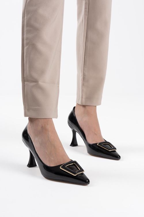 Nora Kadın Siyah Rugan Ayakkabı