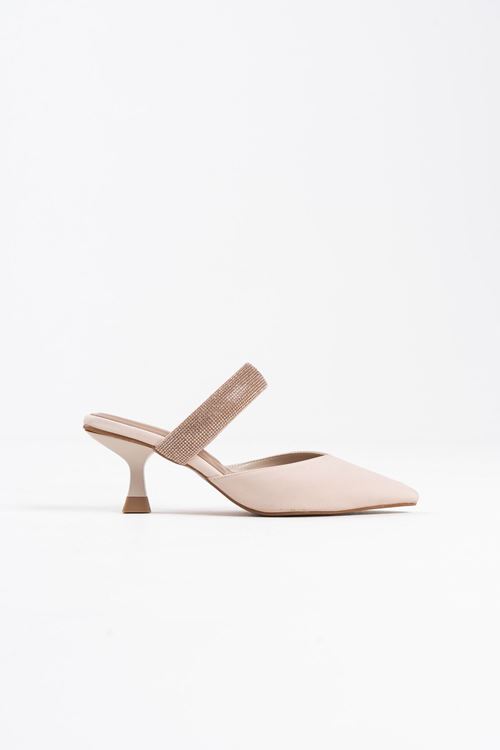 Nina Topuklu Bej Kadın Terlik