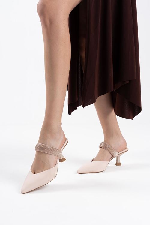 Nina Topuklu Bej Kadın Terlik