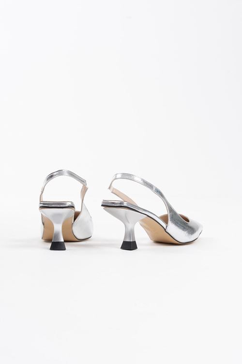 Angelica Kadın Gümüş Kırışık Rugan Topuklu Ayakkabı