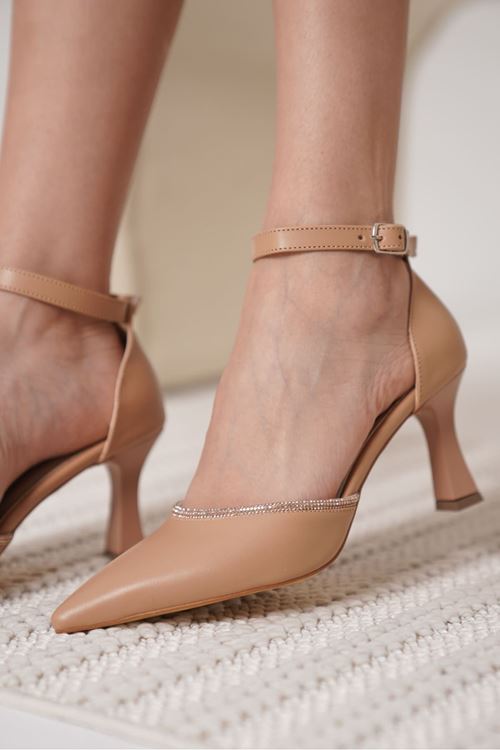 Darla Taşlı Kadın Nude Topuklu Ayakkabı