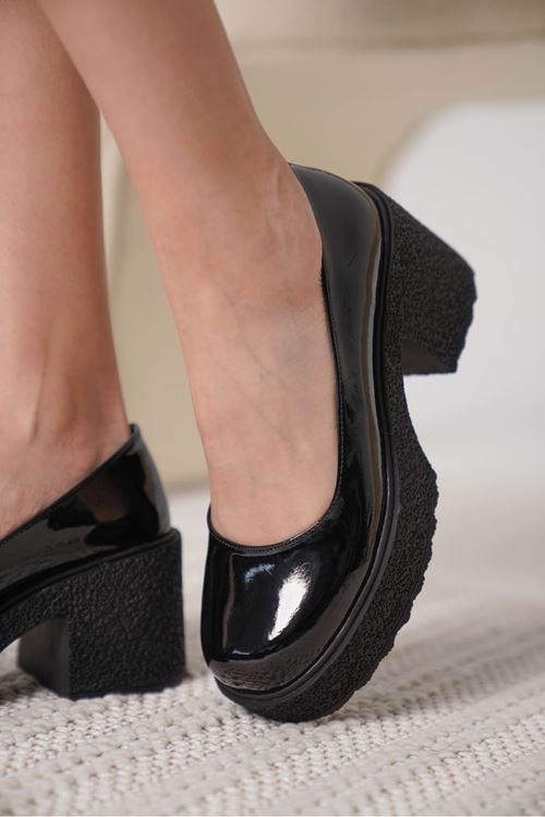 Talya Kadın Siyah Rugan Günlük Ayakkabı