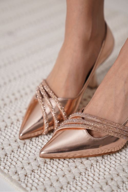 Klay Rose Gold Rugan Kadın Topuklu Ayakkabı