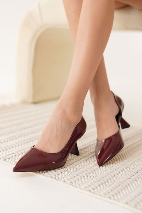 Seraphine Kadın Bordo Rugan Topuklu Ayakkabı