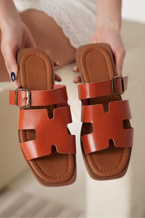 Garcia Kiremit Hakiki Deri Terlik